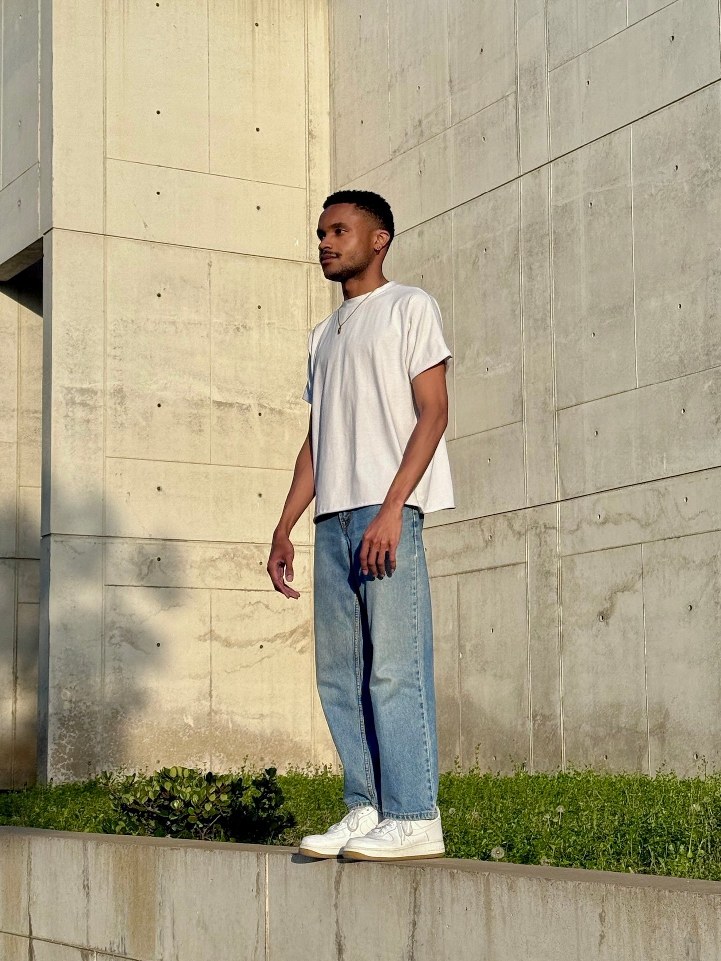 Essential Rolled Hem White Tee