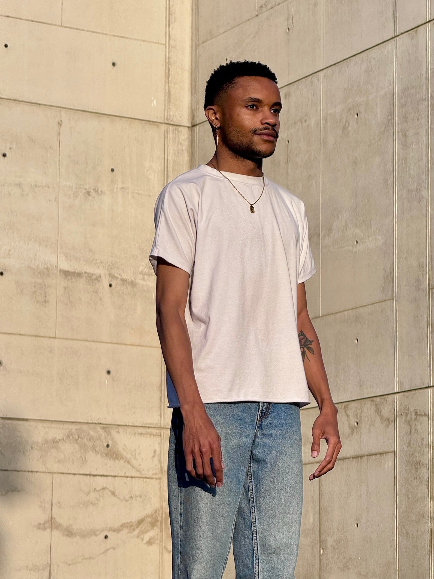 Essential Rolled Hem White Tee