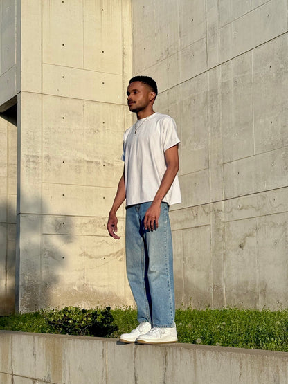 Essential Rolled Hem White Tee