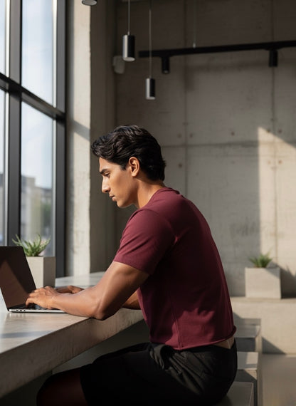 Structural Cotton Crew - Maroon